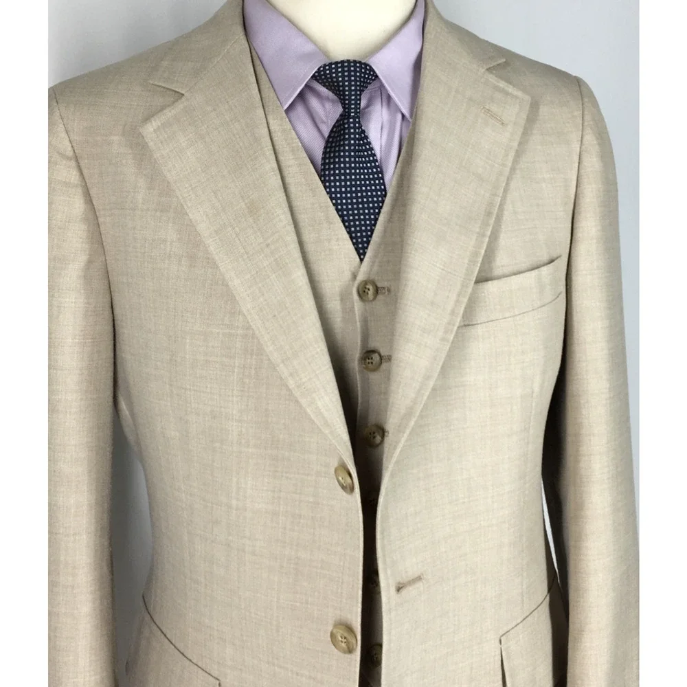 38R Chaps Ralph Lauren USA Mens 1960/70s Vintage 3 Piece 3 Button Suit Pants 32